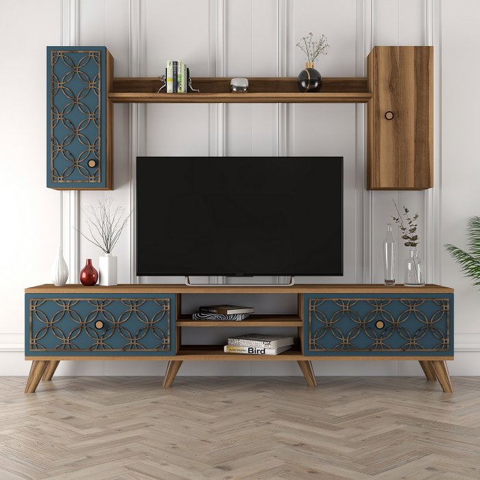 Hanah Home Unidad de TV Class S - Nogal y Calcedonia